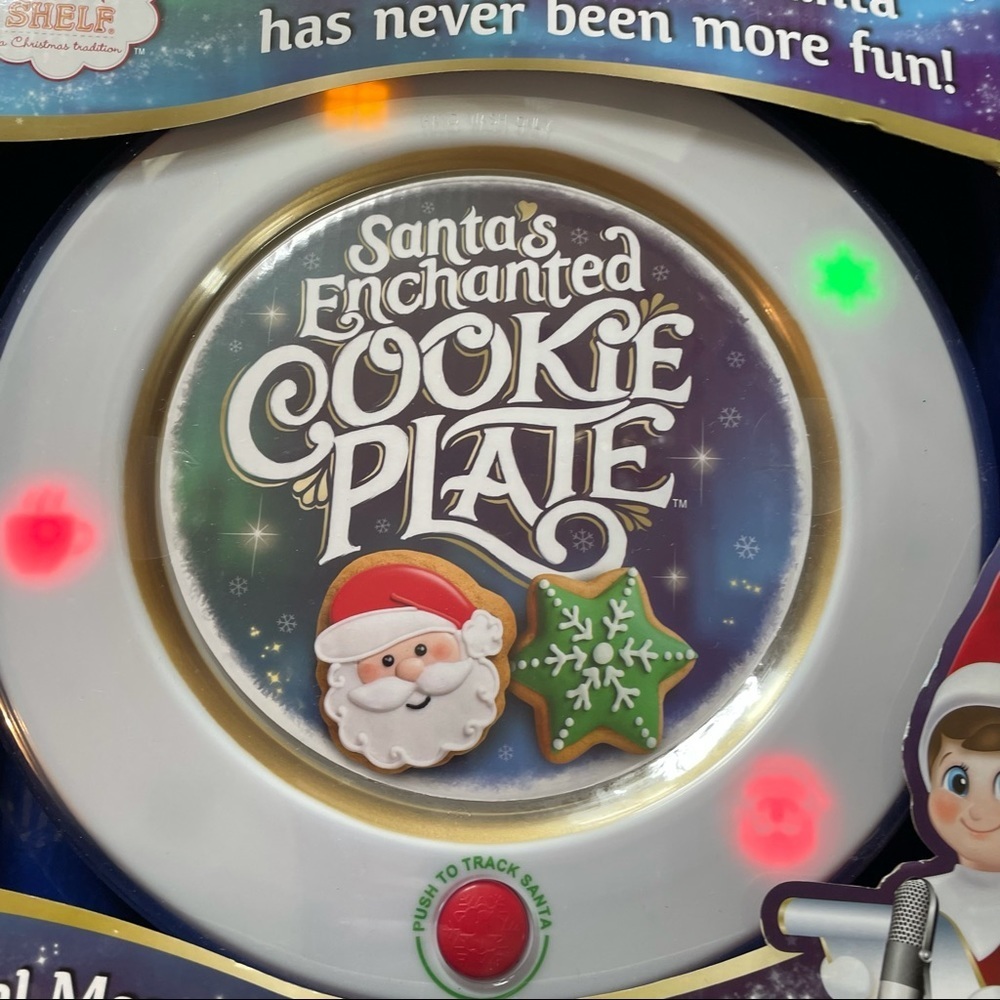 NWT Santa Claus enchanted cookie plate Christmas tracker button kids - Picture 8 of 8